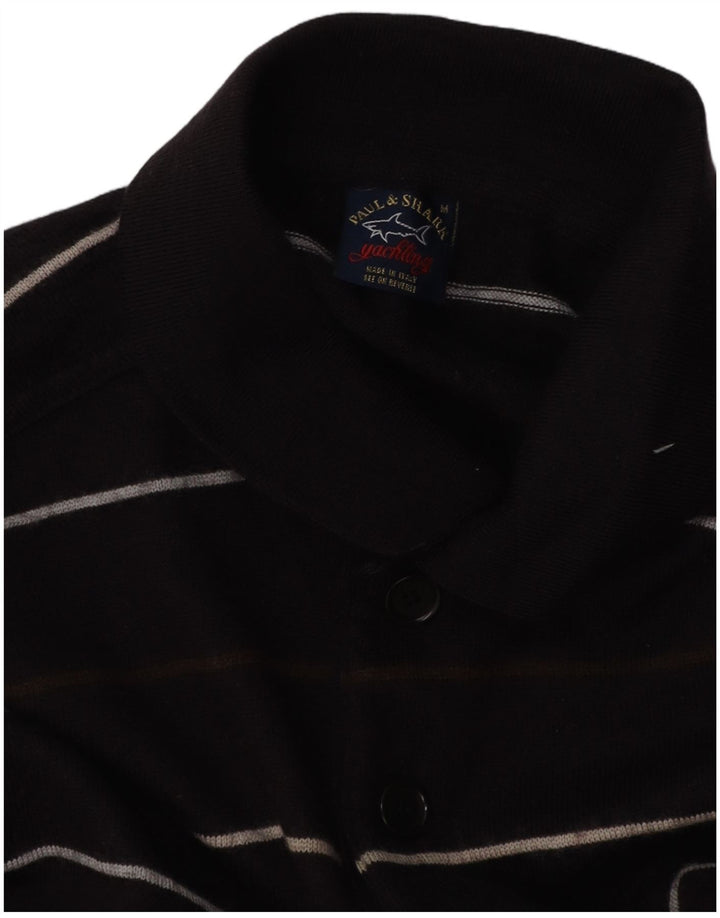 Suéter masculino PAUL & SHARK com gola polo para iate, azul marinho médio