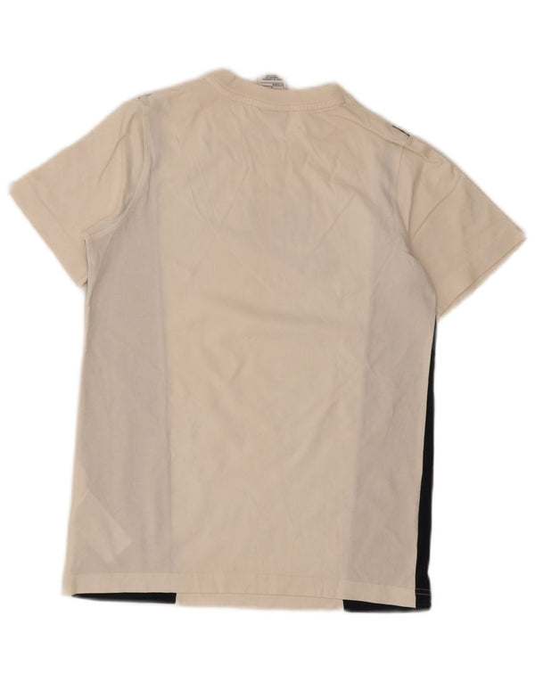 Camiseta gráfica Nike Boys Top 12-13 anos grande bege colorblock algodão