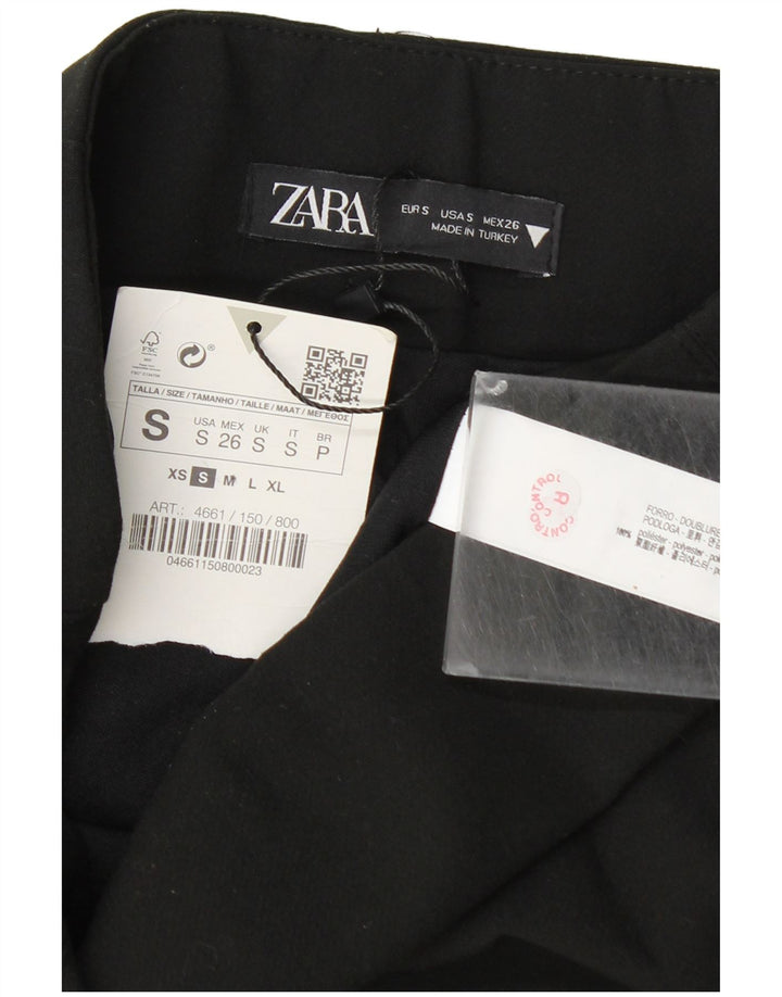 Mini saia feminina Zara pequena W26 poliéster preto