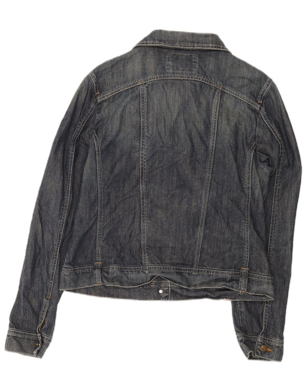 Jaqueta jeans feminina Kiabi UK 14 grande algodão azul