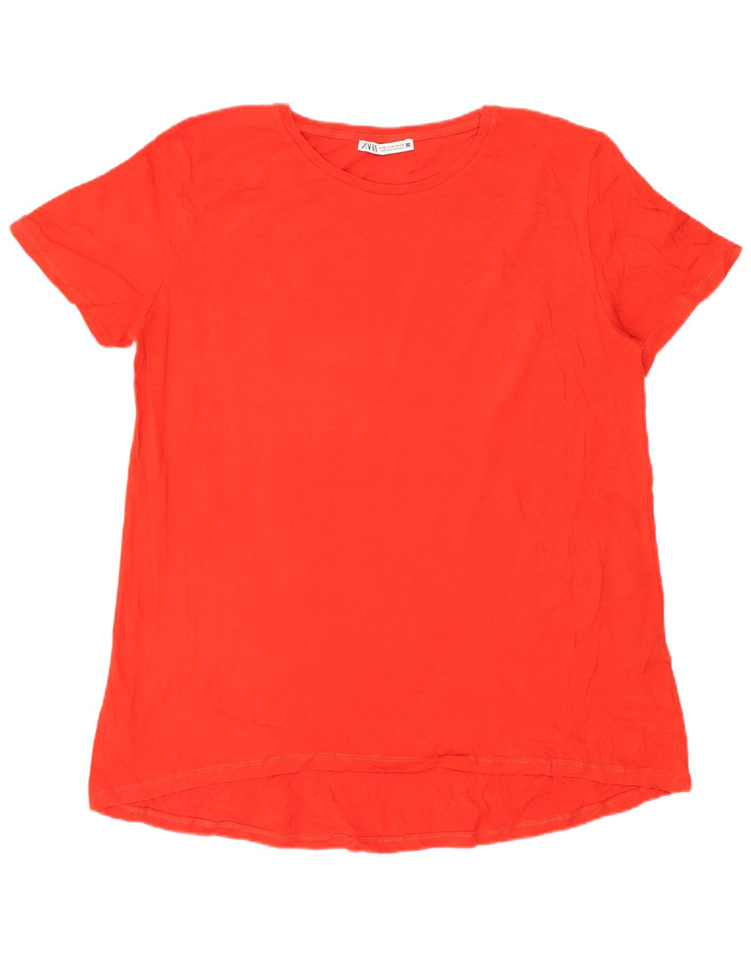 Camiseta feminina Zara UK 14 algodão vermelho médio
