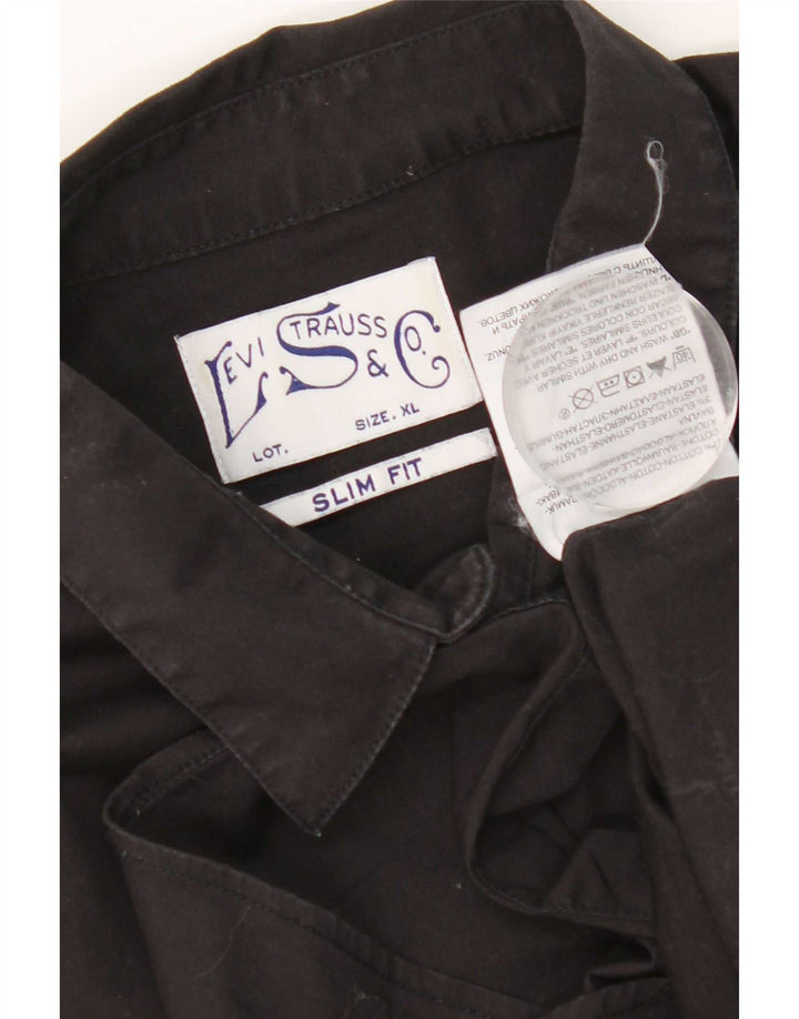 Camisa Levi's Masculina Slim Fit XL Algodão Preto