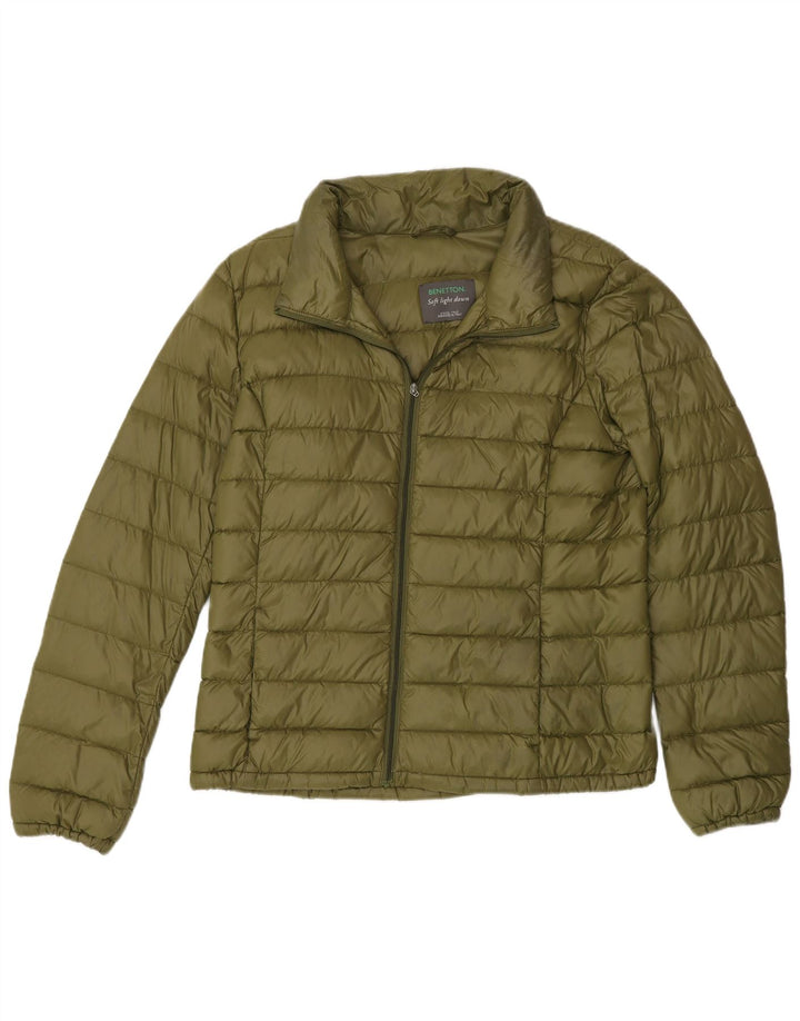Jaqueta acolchoada feminina Benetton UK 10 pequena verde