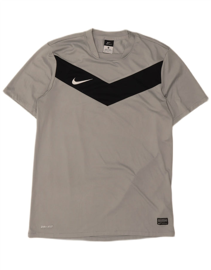 Camiseta Nike Masculina Dri Fit Top Cinza Médio Colourblock Poliéster