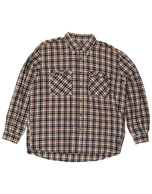 Camisa masculina de flanela do projeto europeu 2XL algodão xadrez multicolorido