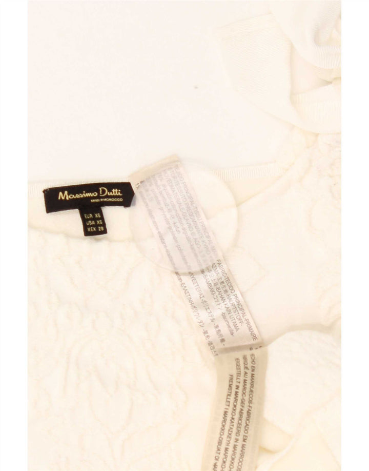 Blusa feminina Massimo Dutti superdimensionada Reino Unido 6 XS branco floral