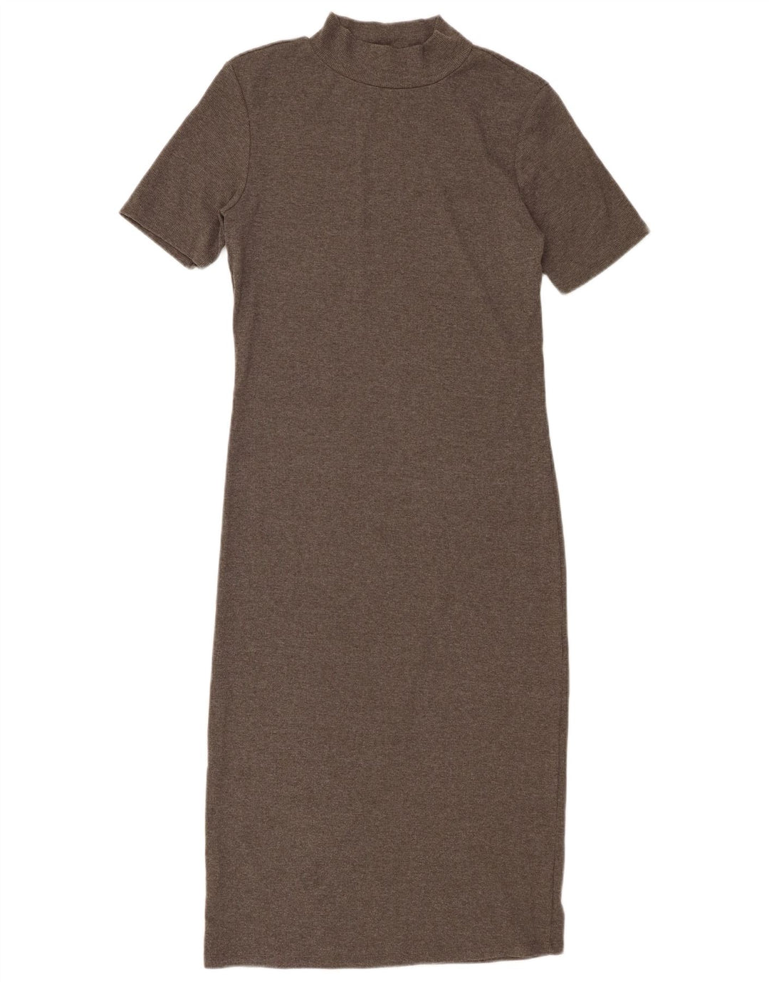 Vestido bodycon feminino de mangas curtas Zara Reino Unido 14 grande poliéster cinza