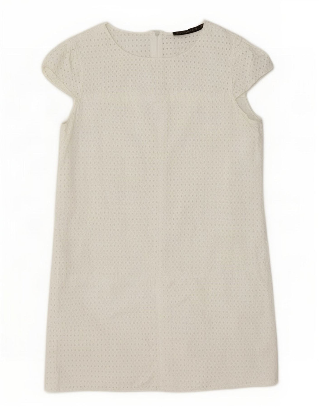 Zara Vestido Shift Feminino Reino Unido 12 Médio Branco