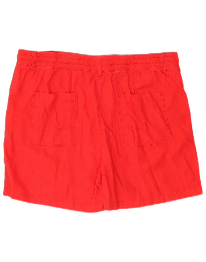 Shorts chino feminino Marks & Spencer Reino Unido 14 grande W34 linho vermelho