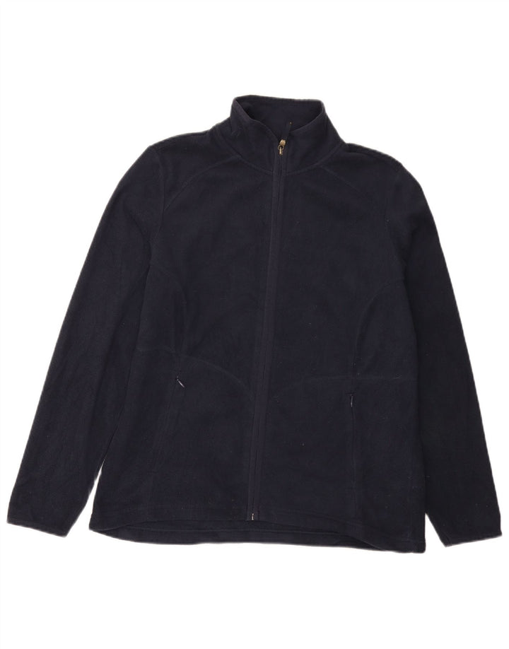 Jaqueta de lã feminina Marks & Spencer Reino Unido 14 grande poliéster azul marinho