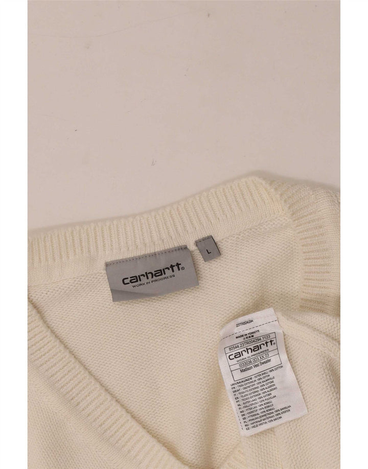 Regata masculina Carhartt com colete grande de algodão branco