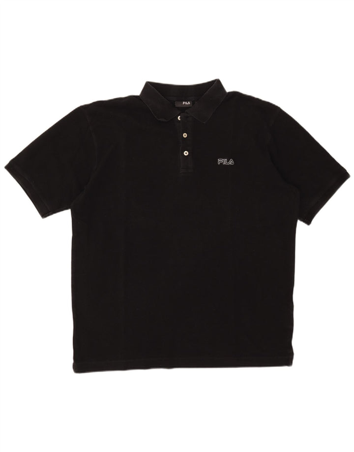 Camisa Polo Masculina Fila XL Algodão Preto