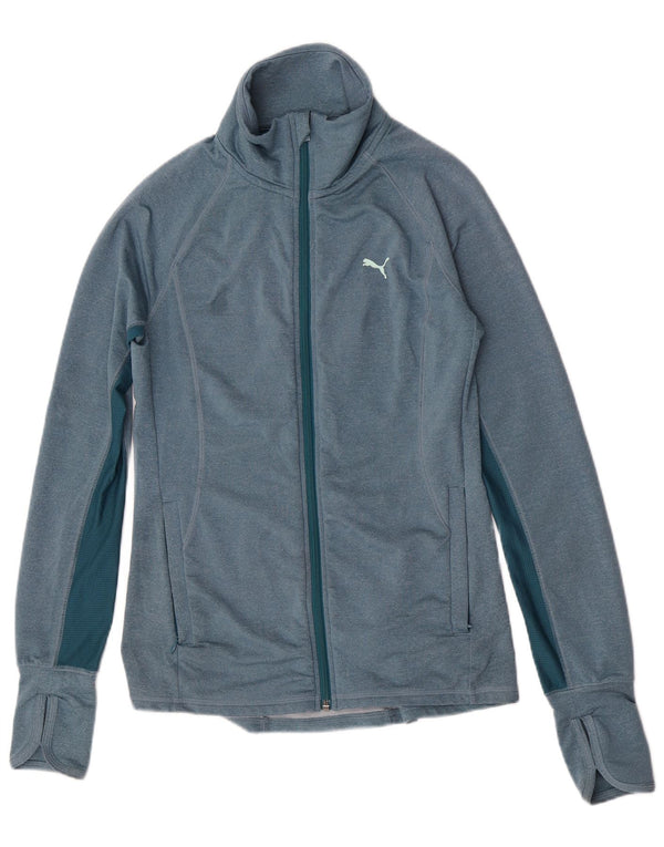 Puma Womens Tracksuit Top Jacket UK 8 Pequeno Azul Colourblock Poliéster