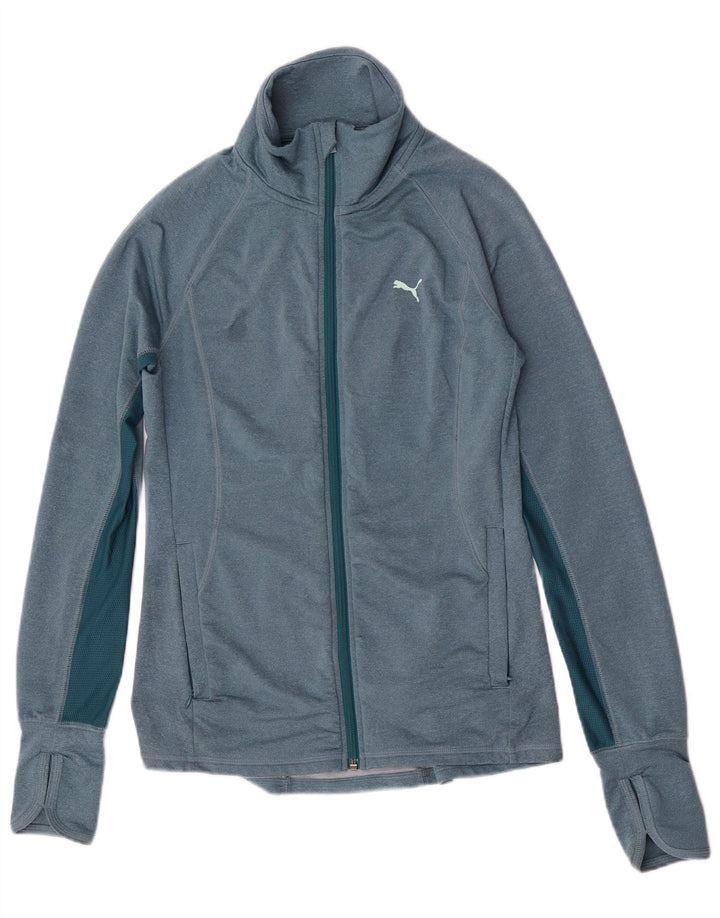 Puma Womens Tracksuit Top Jacket UK 8 Pequeno Azul Colourblock Poliéster