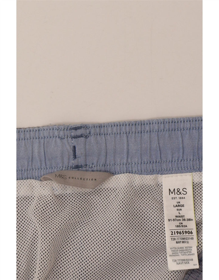 Shorts de natação masculino Marks & Spencer grande algodão azul