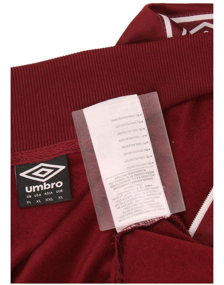 UMBRO Mens Graphic Tracksuit Top Jacket XL Borgonha Poliéster