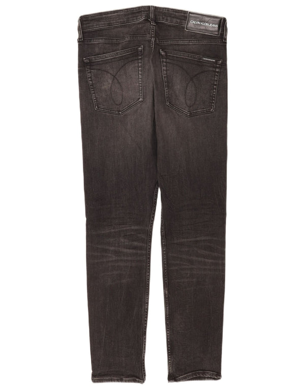 Calvin Klein Calça jeans masculina cônica W30 L30 algodão preto