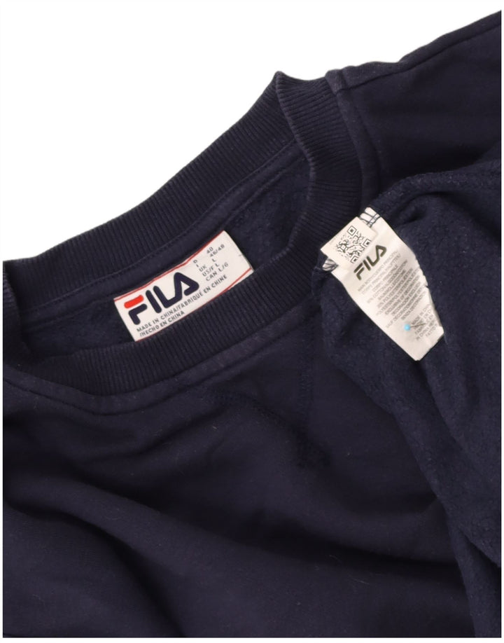 FILA Suéter oversized feminino UK 16 grande algodão azul marinho