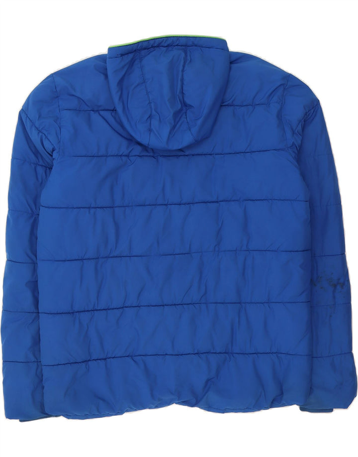 KAPPA Mens Hooded Padded Jacket UK 42 XL Blue Polyester Vintage Kappa and Second-Hand Kappa from Messina Hembry 