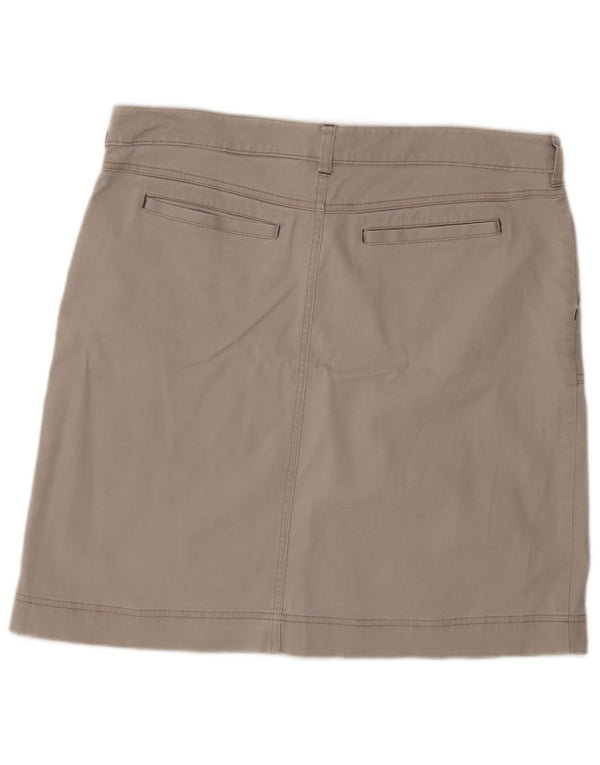 Saia reta feminina White Stuff UK 14 grande W32 algodão cinza