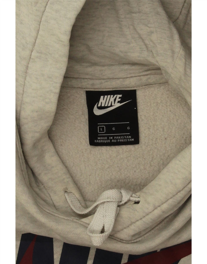 Jumper com capuz gráfico masculino Nike médio cinza algodão