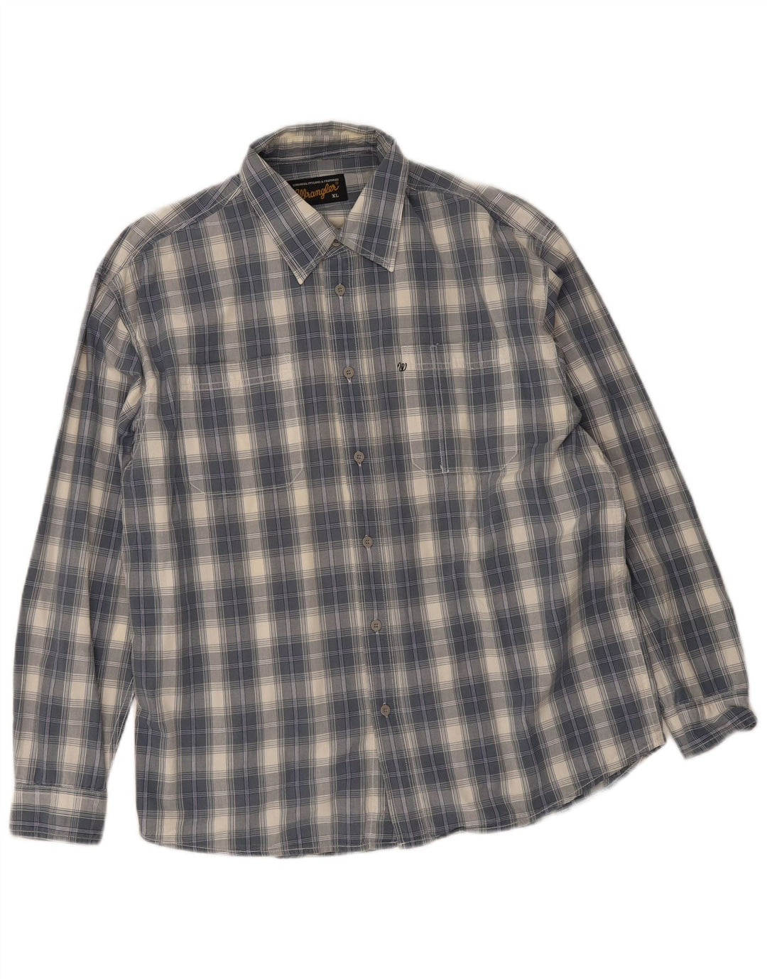Camisa masculina Wrangler XL azul xadrez algodão