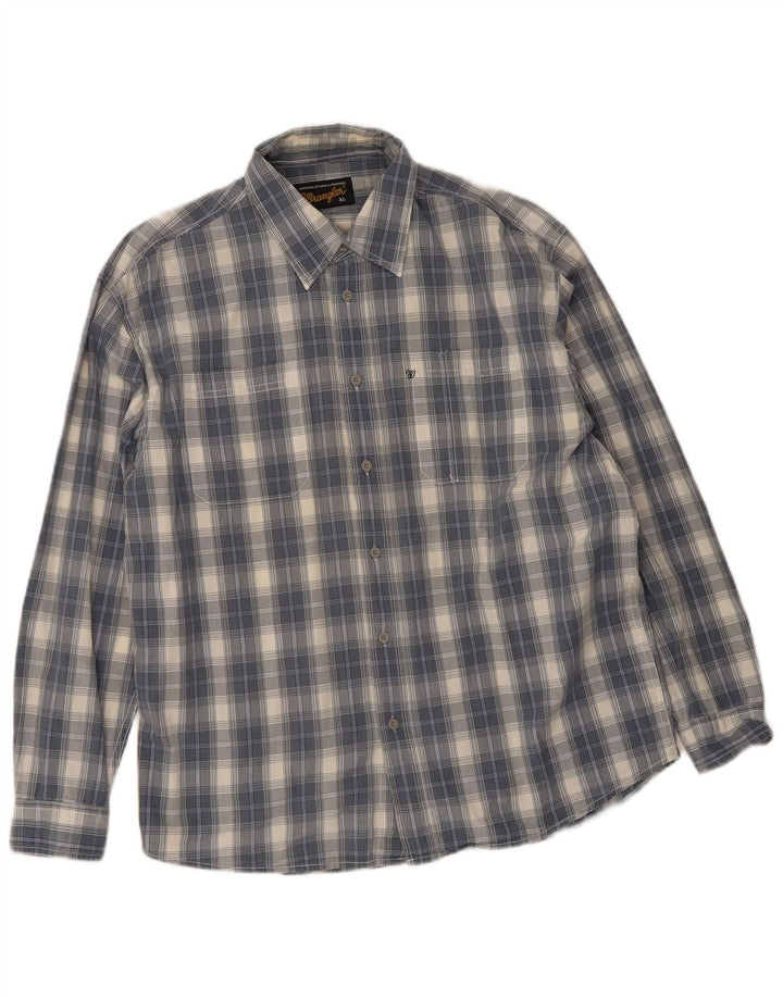 Camisa masculina Wrangler XL azul xadrez algodão