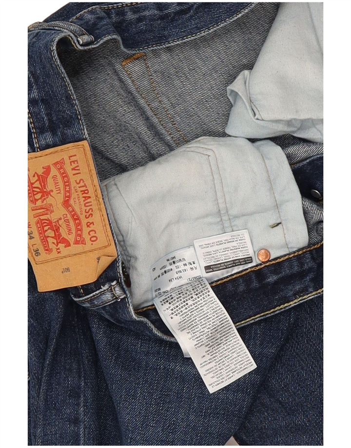Levi's Masculino 501 Straight Jeans W34 L36 Azul Algodão