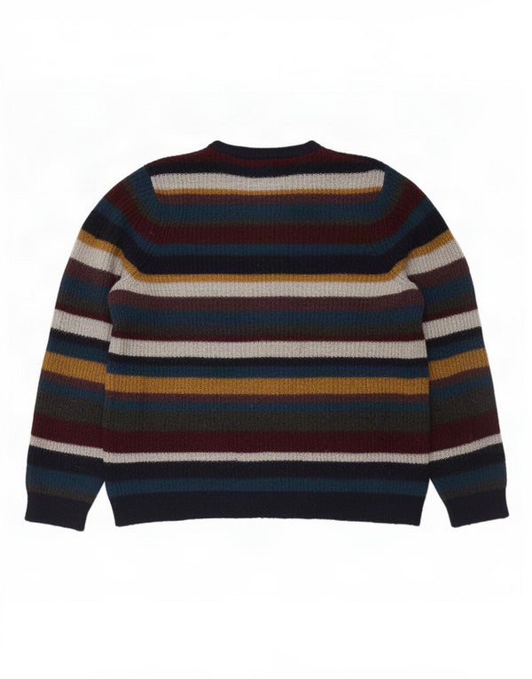 Marks & Spencer Mens Crew Neck Jumper Sweater Medium Multicoloured Striped