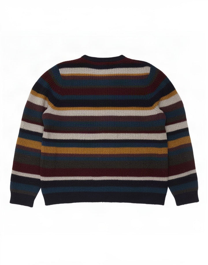 Suéter masculino Marks & Spencer com gola redonda listrado médio multicolorido