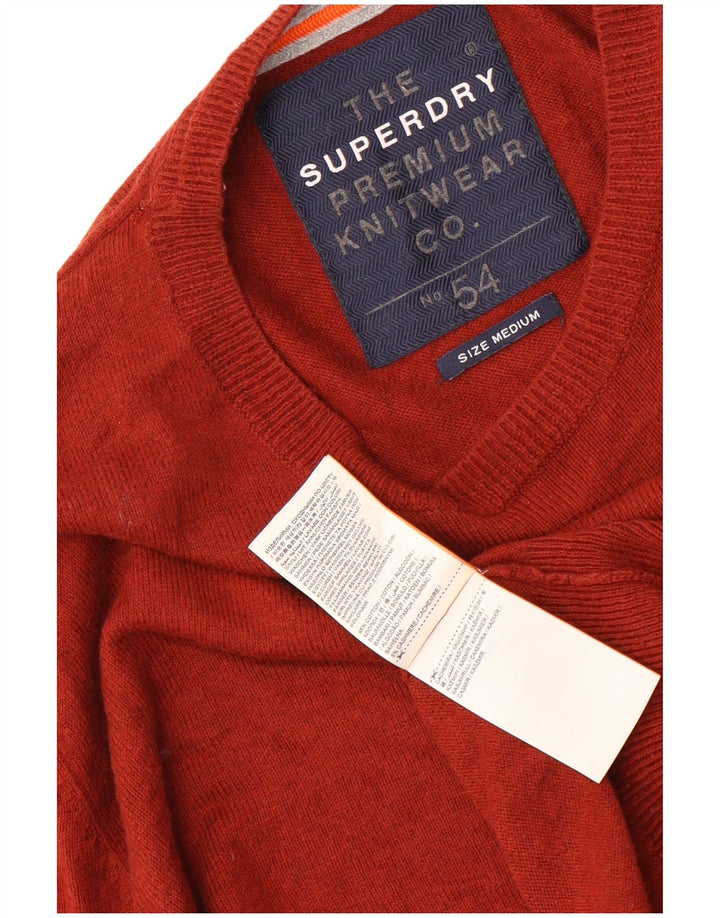 Suéter masculino SUPERDRY com gola redonda, algodão marrom médio