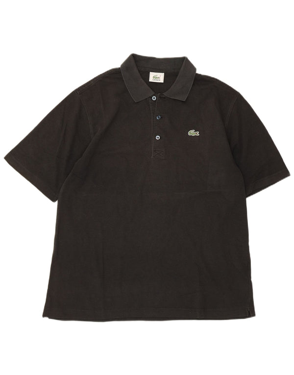 Camisa polo masculina Lacoste tamanho 4 médio algodão preto