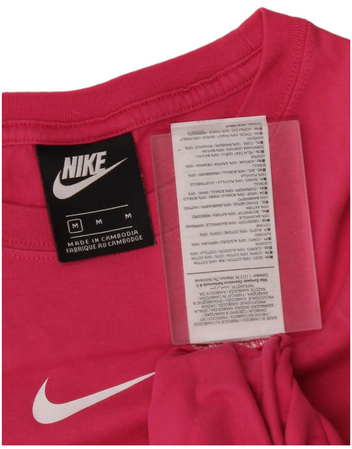 Top gráfico feminino NIKE de manga comprida UK 14 médio rosa algodão