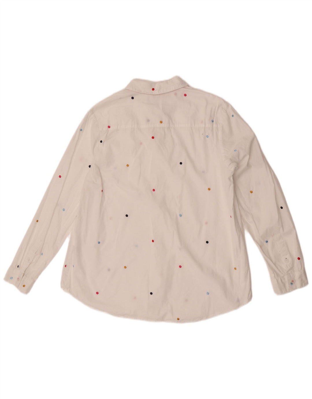 Pulôver feminino Joules UK 12 médio branco bolinhas algodão