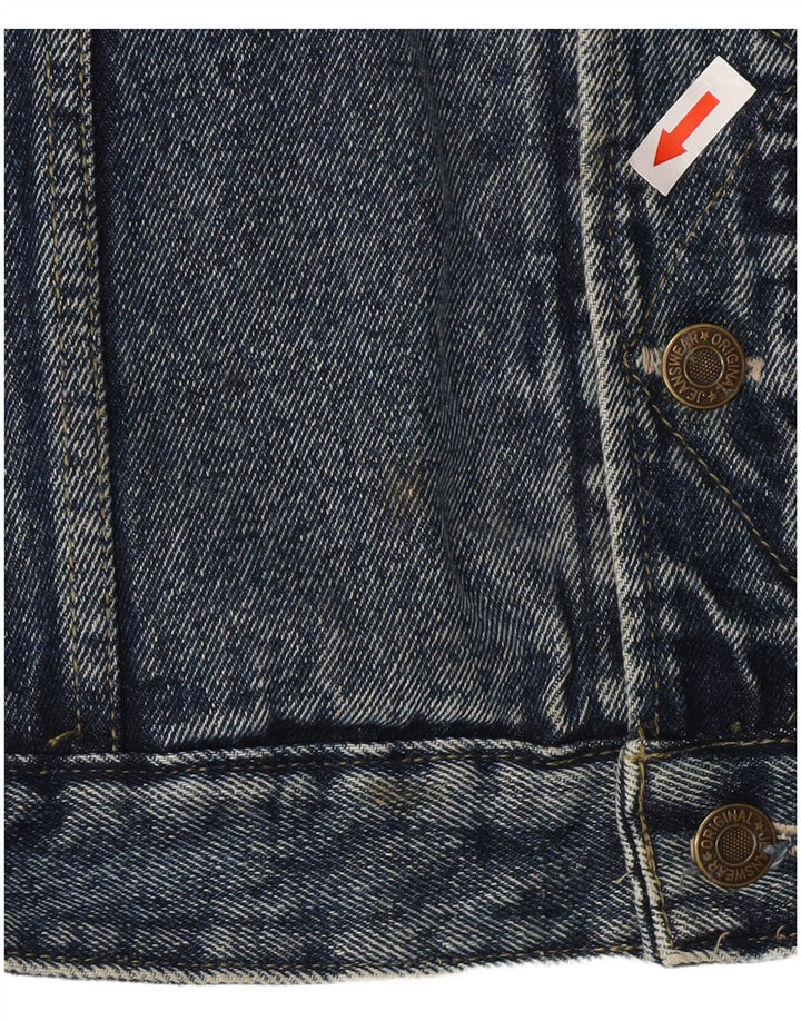 Jaqueta jeans masculina vintage UK 38 azul médio