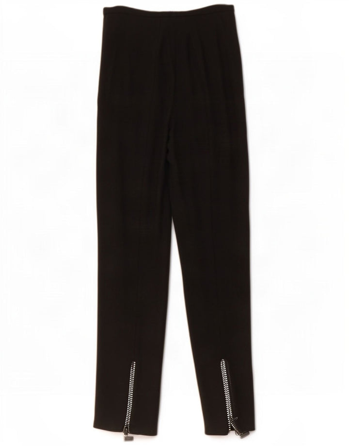 Calça feminina vintage reta IT 42 médio W28 L32 lã preta