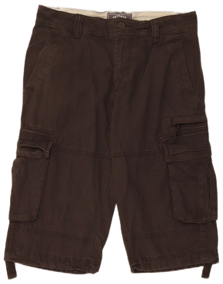 Bermuda cargo masculina Fat Face W32 algodão cinza médio