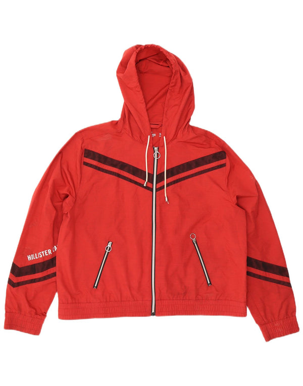 Jaqueta feminina Hollister com agasalho gráfico UK 18 XL vermelho colorblock