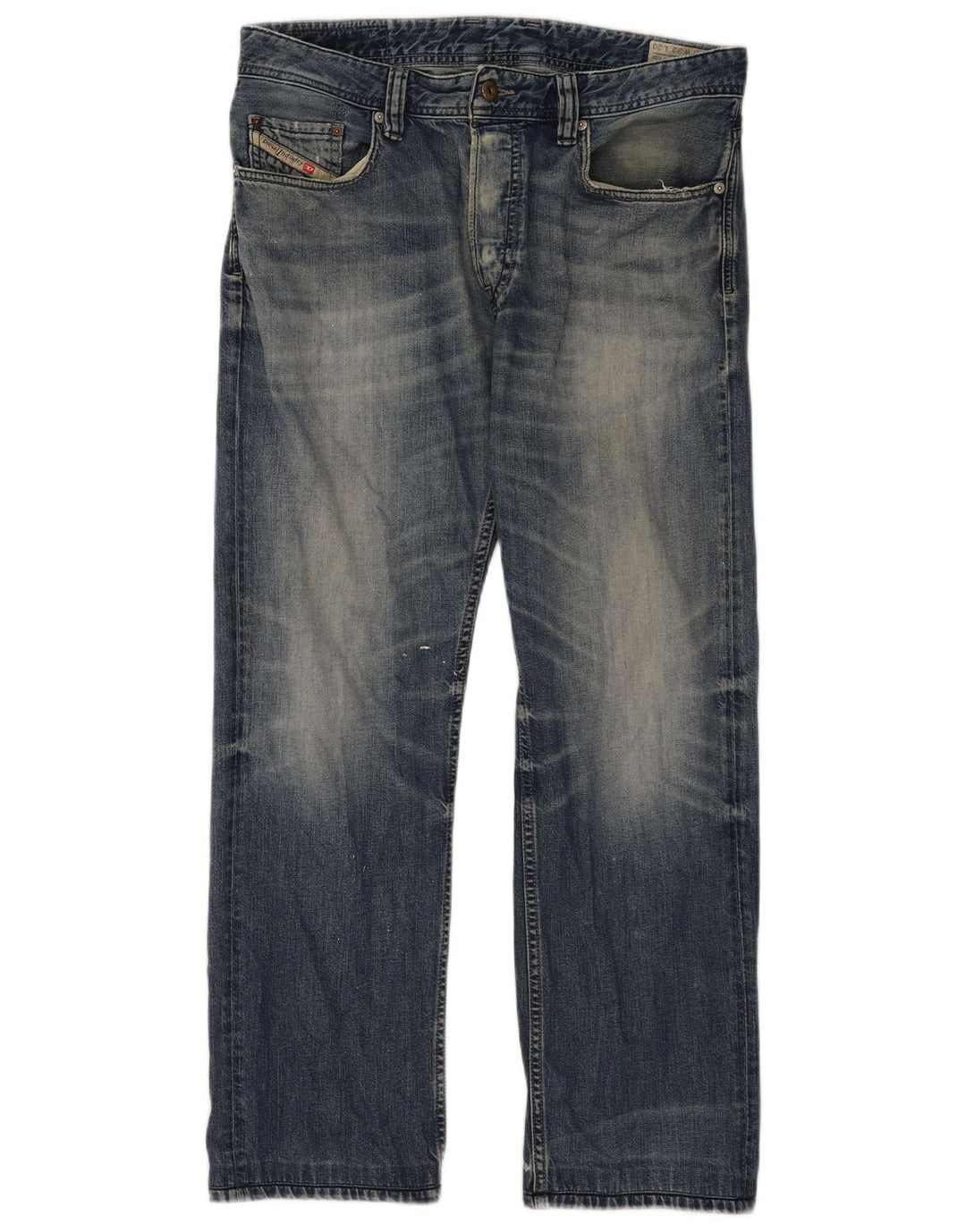 Diesel Mens Larkee Straight Jeans W32 L30 Azul Algodão