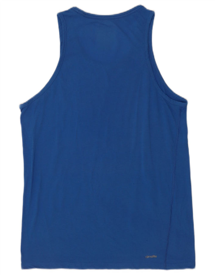 Adidas Mens Colete Top Médio Poliéster Azul