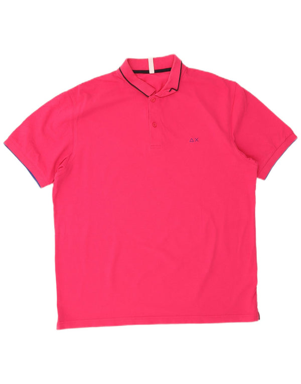 Camisa polo masculina Sun68 2XL algodão rosa