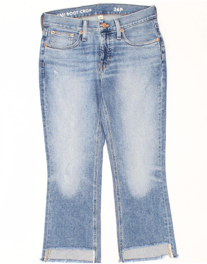 J. CREW Womens Bootcut Cropped Jeans W26 L23 Blue Cotton Vintage J. Crew and Second-Hand J. Crew from Messina Hembry 
