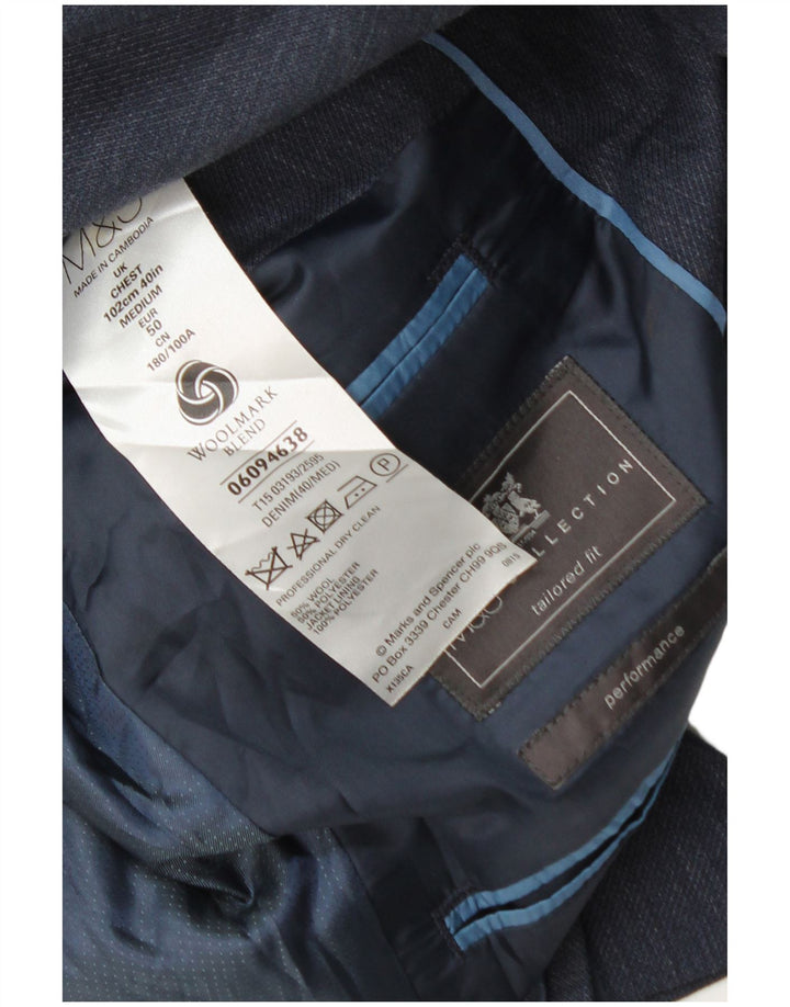 Jaqueta Blazer Masculina Marks & Spencer Tailored Fit Reino Unido 40 Médio Azul Marinho