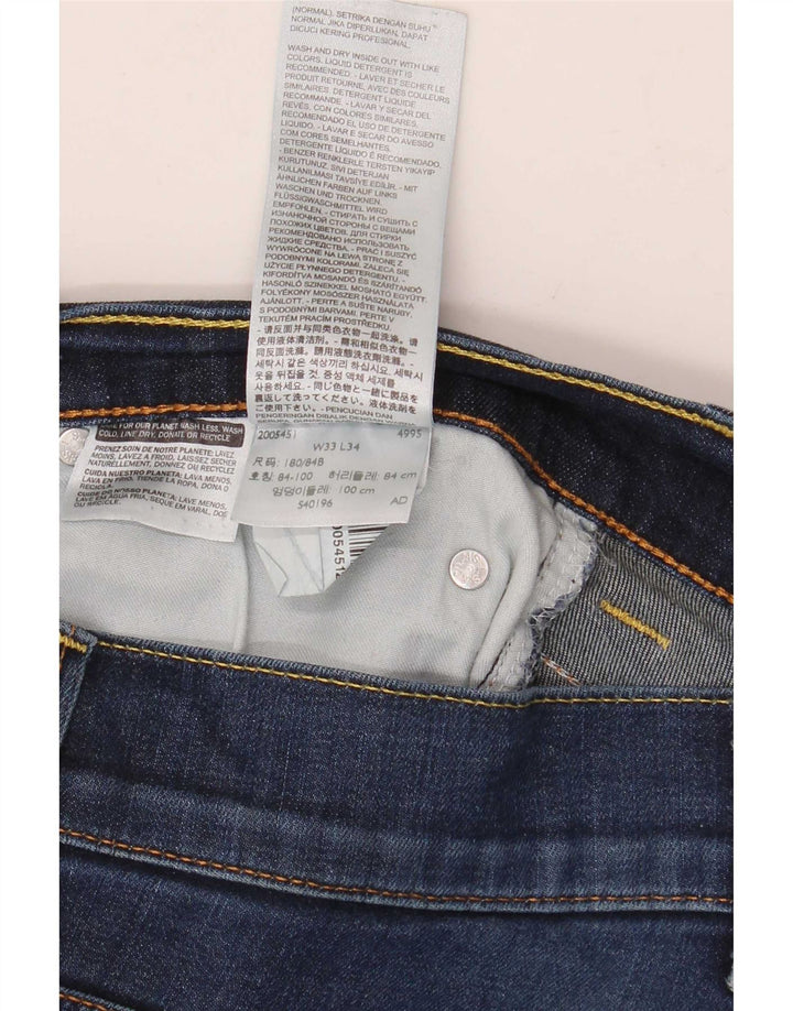 Levi's Masculino 511 Slim Jeans W33 L34 Azul Marinho Algodão