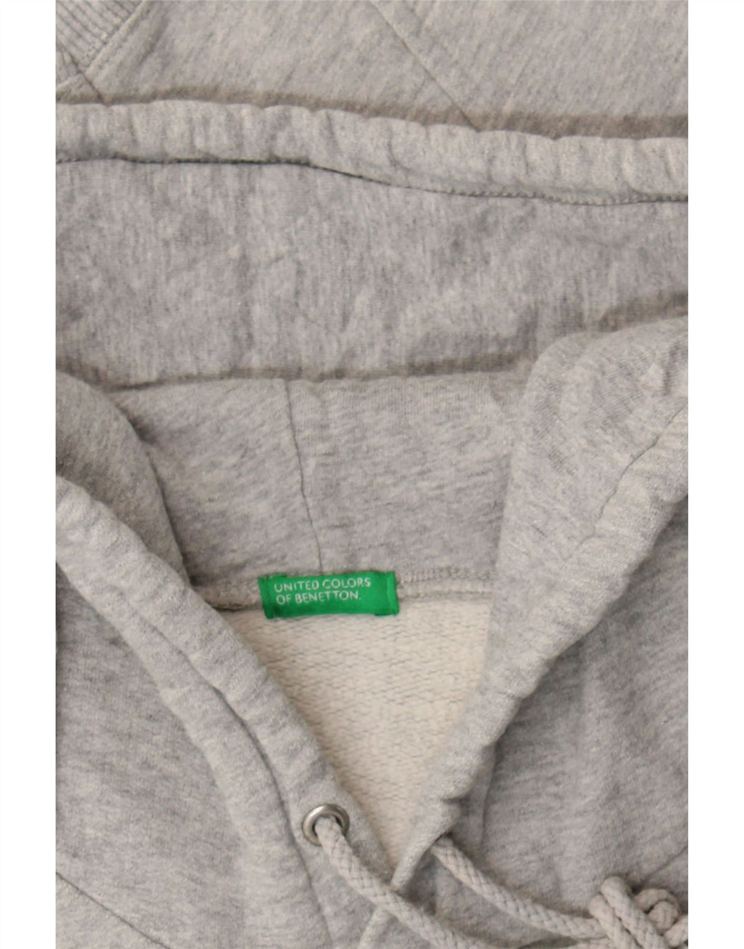 BENETTON Womens Graphic Hoodie Jumper UK 18 XL Grey Cotton Vintage Benetton and Second-Hand Benetton from Messina Hembry 