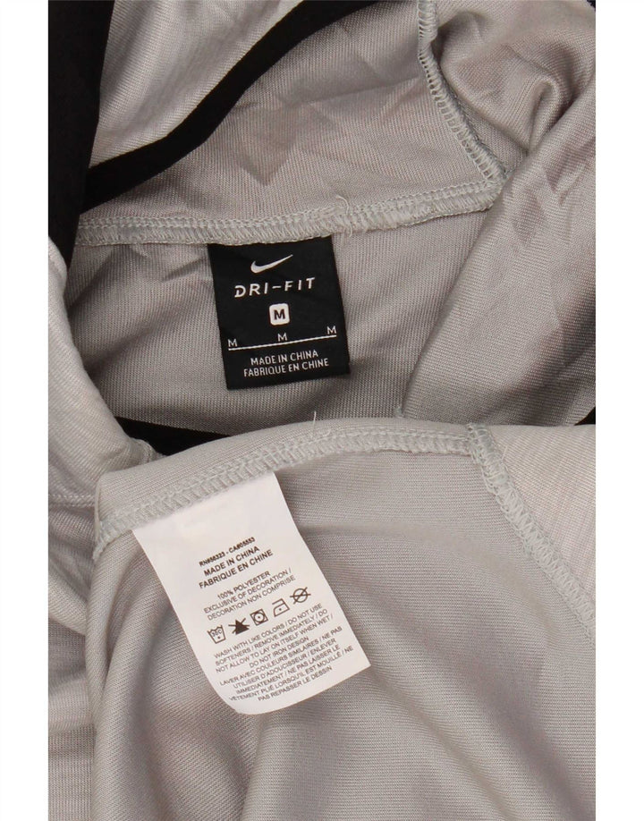 Jumper com capuz gráfico Nike feminino Dri Fit UK 14 poliéster cinza médio