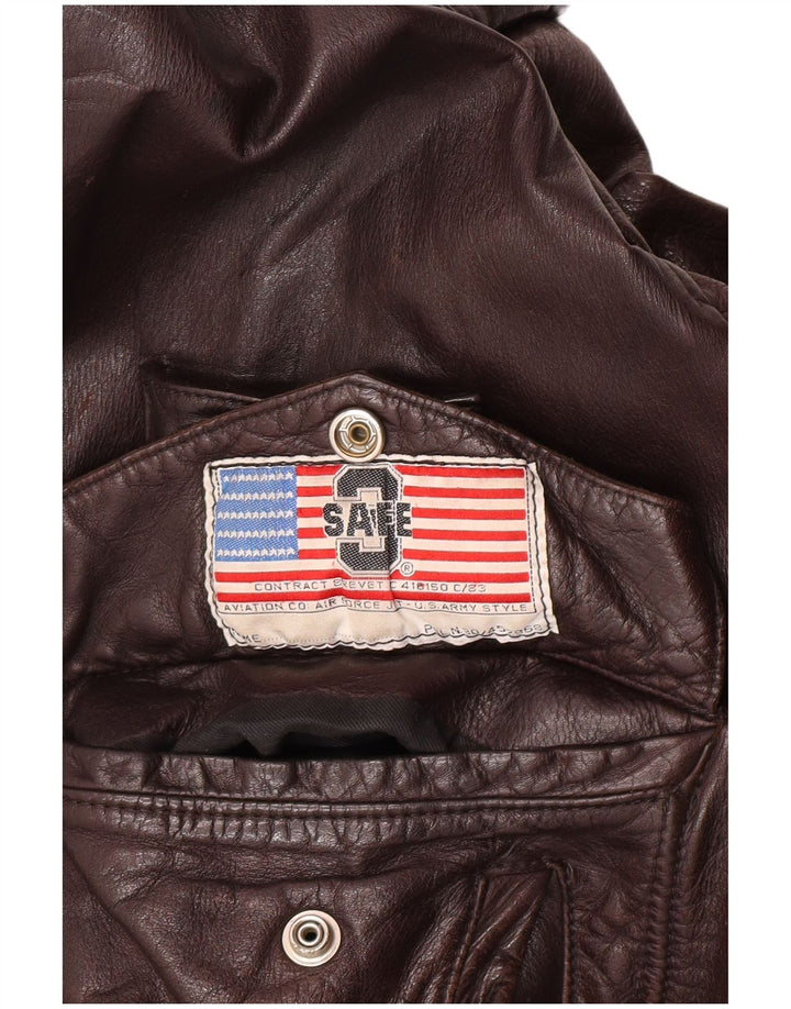 Jaqueta de couro masculina vintage Reino Unido 40 grande couro marrom
