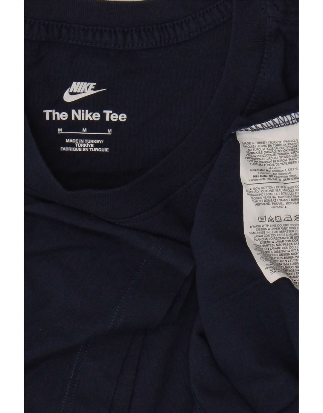 Camiseta masculina Nike Top médio algodão azul marinho