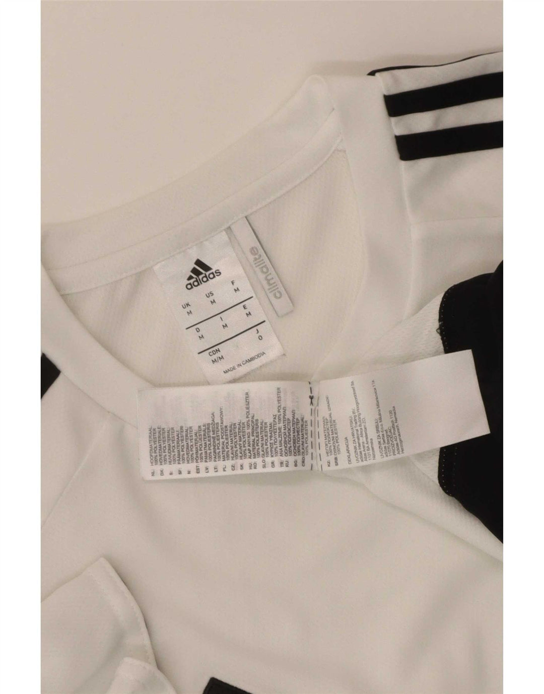 Adidas Mens Climalite Camiseta Top Médio Branco Colourblock Poliéster