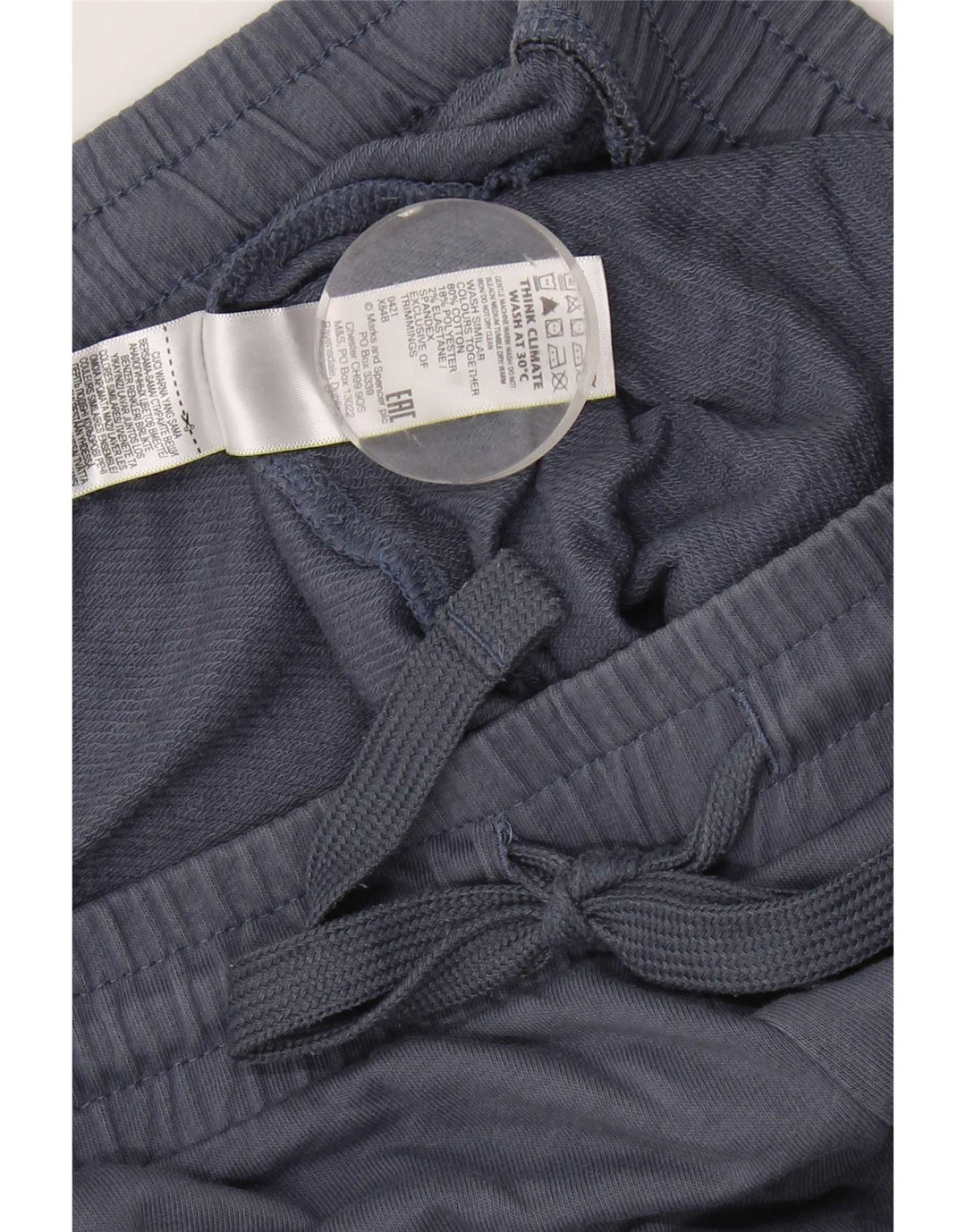Calça de treino masculina Marks & Spencer grande algodão azul